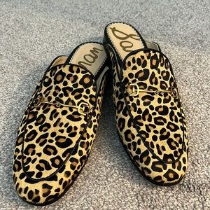 Fur Leopard Print Flat Loafers